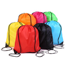 custom colorful polyester drawstring bags outdoor sport gym waterproof storage nylon drawstring bag with logo